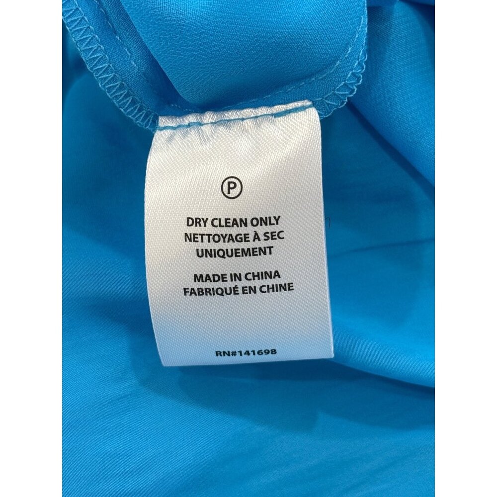 Ramy Brook Clementine Dress Blue Ruffle-Sleeve Smocked-Waist Womens Size M NEW - Picture 9 of 9